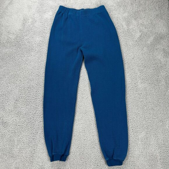 Neiman Marcus Lounge Sleep Pant Blue Soft Cotton Size XL / 42 USA Made Long John - Picture 1 of 10